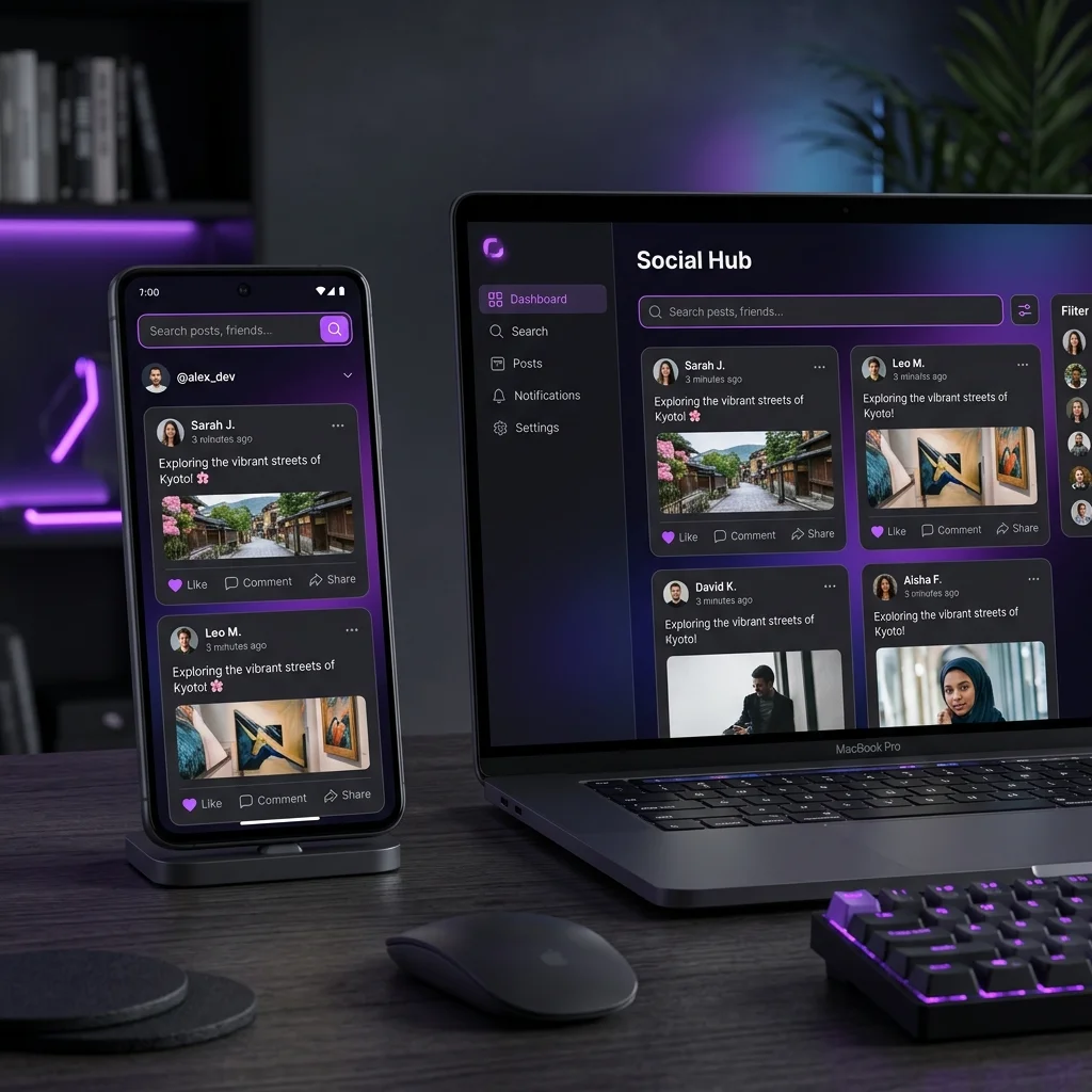 Step by step interface guide on mobile and PC screen